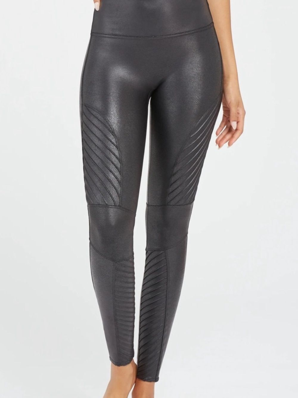 Spanx Faux Leather Moto Leggings Black Women’s Medium